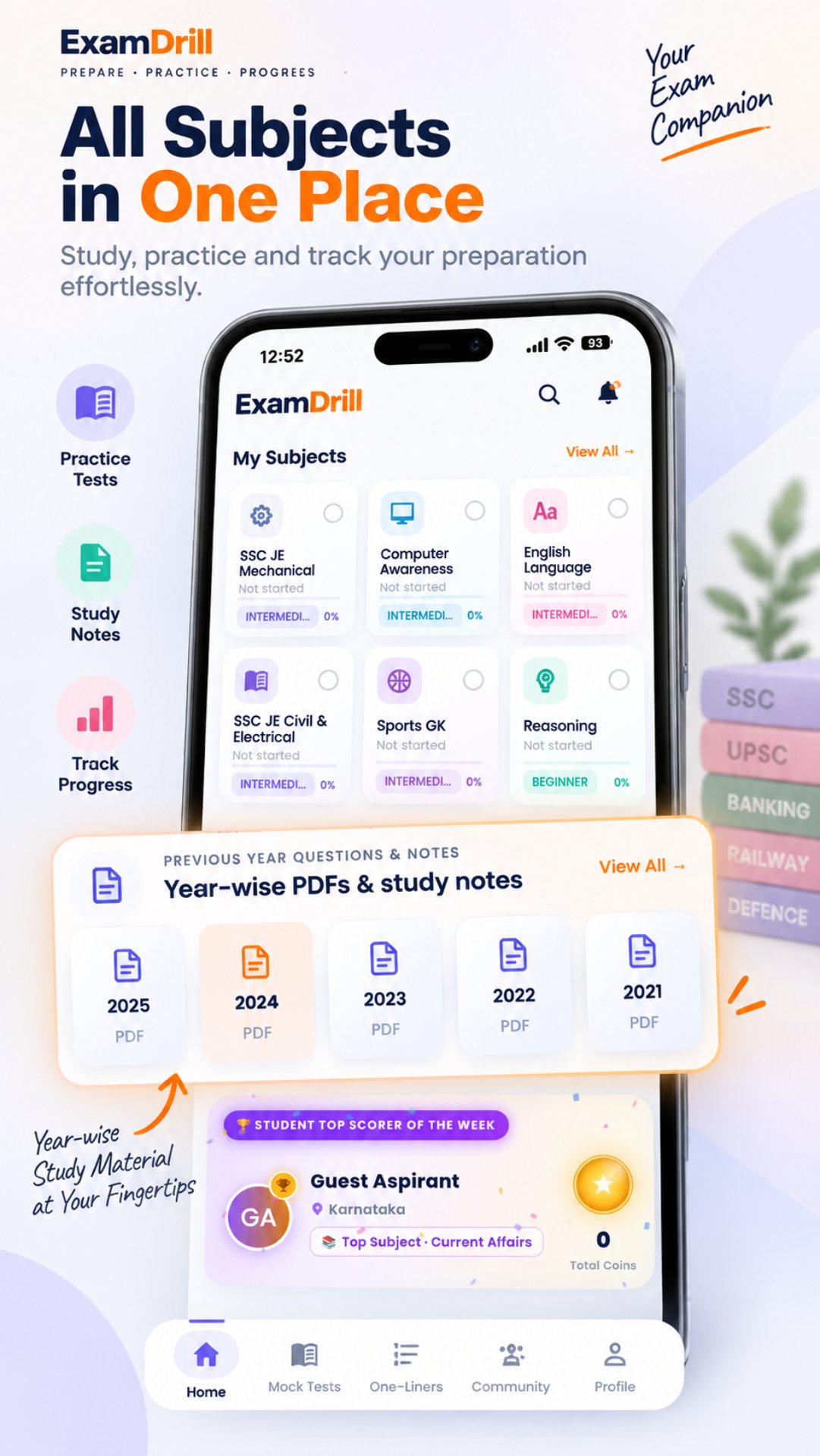 ExamDrill GK & Current Affairs — PvP Quiz Arena